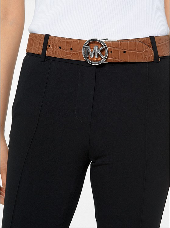 MICHAEL KORS Reversible Logo and Crocodile Embossed Belt Women's - M image
