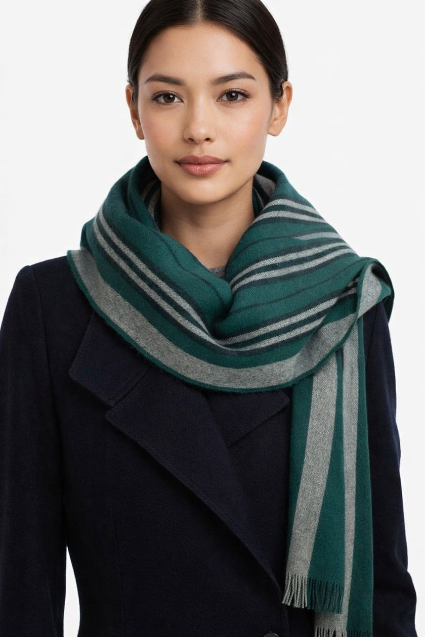 BURBERRY Wool Checked Scarf Forrest - Green image 0