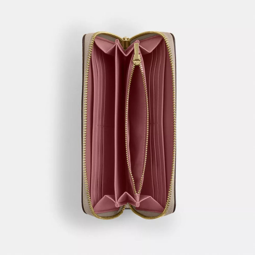 COACH Long Zip Around Wallet In Signature Canvas (Arriving In Delhi) image 1