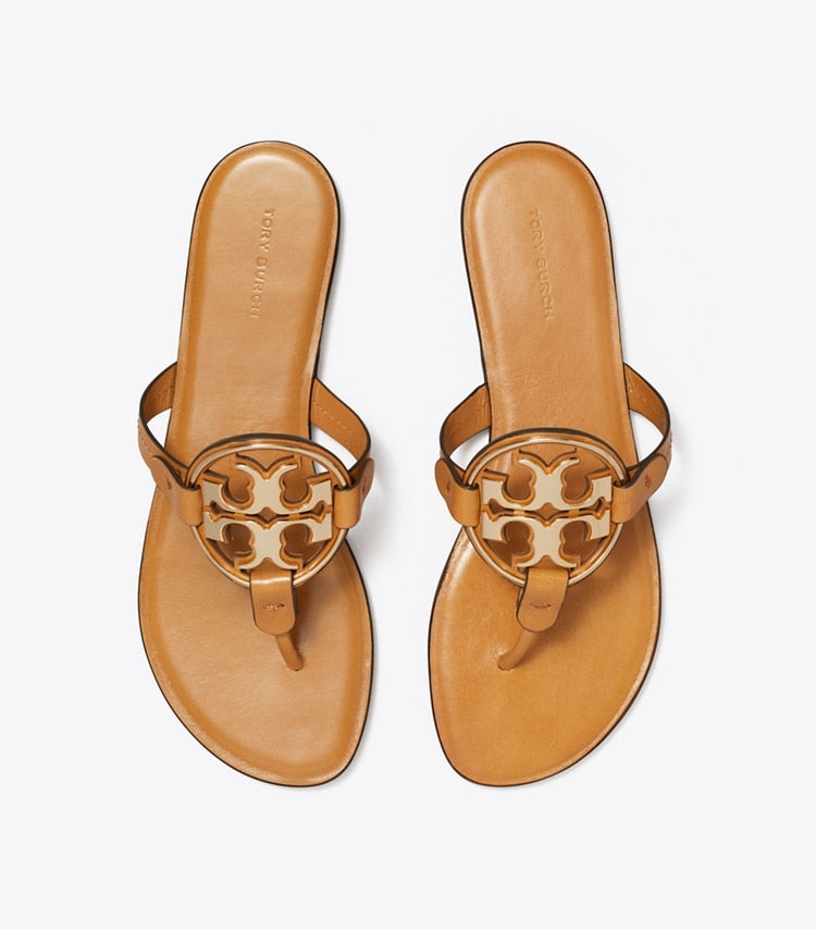 TORY BURCH Metal Miller Sandal - Walnut / Gold (Arriving In Delhi) image 1