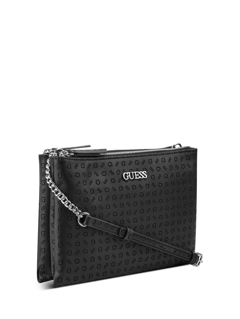 Guess Tidewood Logo Double Zip Mini Crossbody - Black image 1