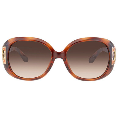 SALVATORE FERRAGAMO Brown Gradient Oval Ladies Sunglasses image 0