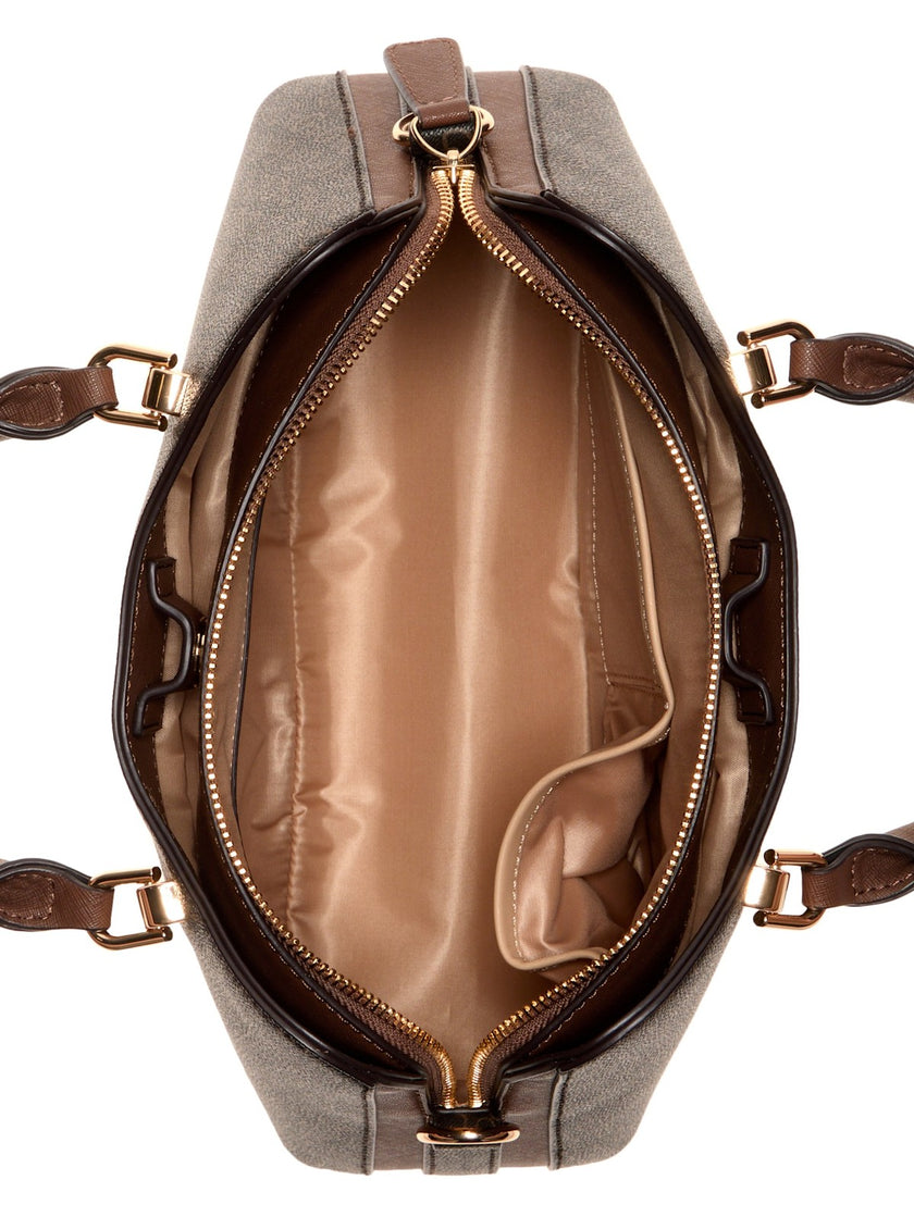 Guess Kiran Logo Satchel - Brown image 3