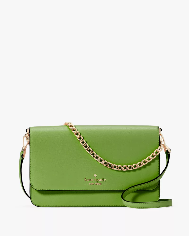 KATE SPADE Madison Flap Convertible Crossbody - Turtle Green image