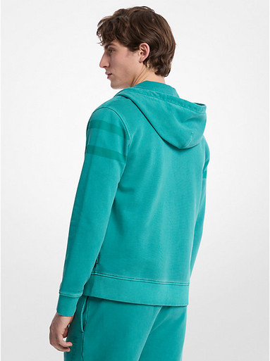 MICHAEL KORS Logo-dyed cotton zip-up hoodie image 0