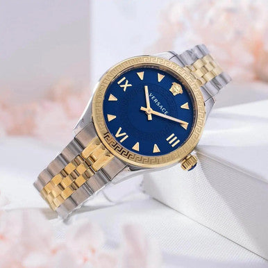 VERSACE Hellenyium Quartz Blue Dial Two-Tone Ladies Watch image 0
