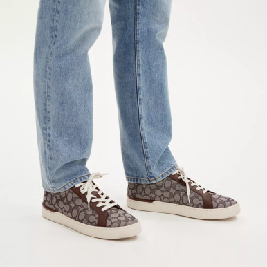 COACH Clip Low Top Sneaker In Signature Jacquard image 2