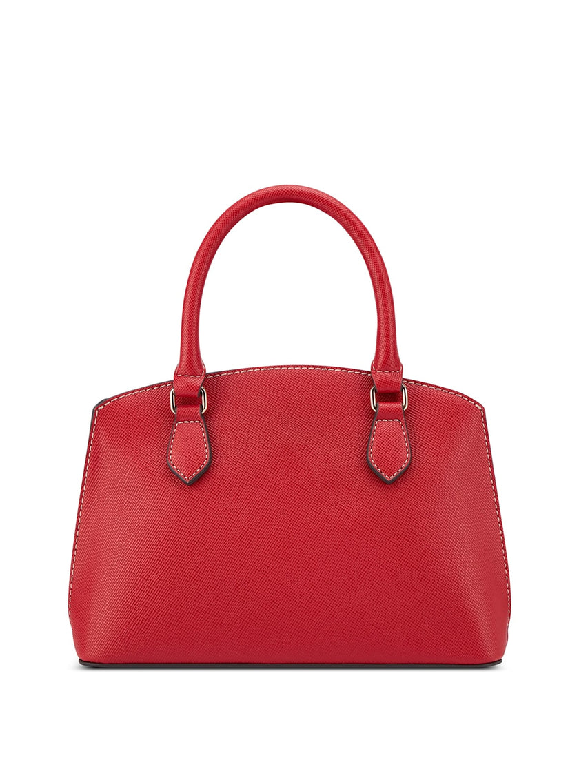 Guess Jeanine Faux-Pearl Charm Satchel - Red image 2