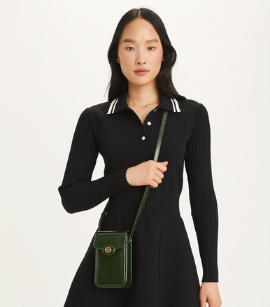TORY BURCH ROBINSON CROSSHATCHED PHONE CROSSBODY image 1