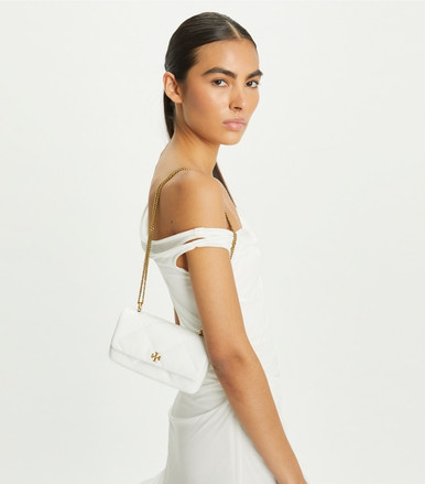TORY BURCH Mini Kira Diamond Quilt Flap Bag - Cirrus Cloud image 1