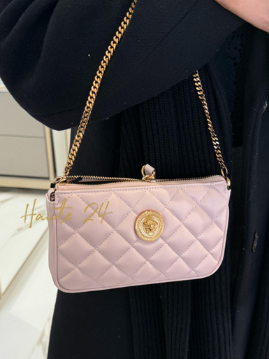 VERSACE La Madusa Mini Quilted Leather Black Shoulder Bag - Pink image 0