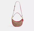 COACH Aria Shoulder Bag In Signature Canvas - Gold/Tan/Carnation (Arriving In Delhi) image 1