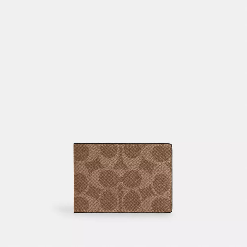 COACH Compact Billfold Wallet In Signature Canvas (Arriving In Delhi) image 0