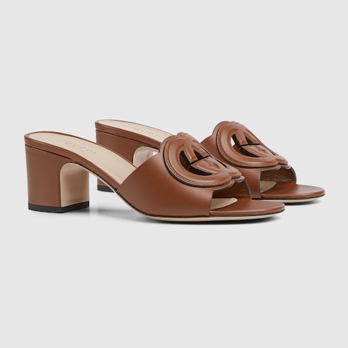 GUCCI Women's GG Pattern Mules - Brown image 0