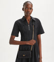 [AT DELHI] TORY BURCH  Robinson Pebbled Crossbody - Black image 1