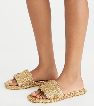 TORY BURCH Double T Sport Slide Gold / Gold image 0