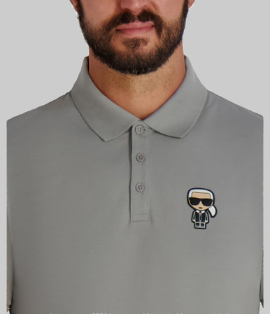 KARL LAGERFELD Pique 3 button plackett with karl image 1