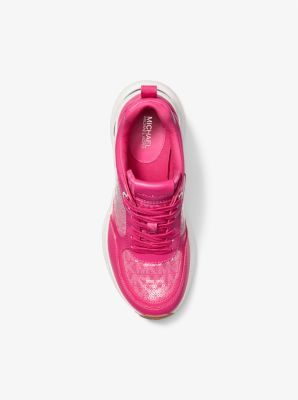 [AT DELHI] Michael Kors Katrina Sequined Mixed-Media Trainer - Dragonfruit image 2