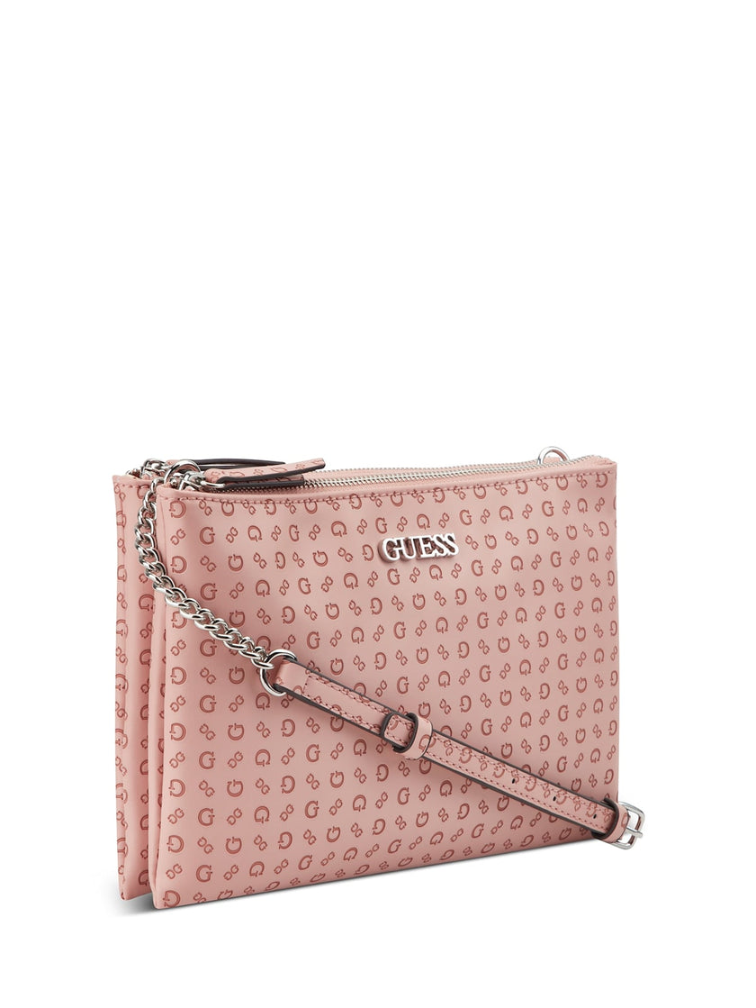Guess Tidewood Logo Double Zip Mini Crossbody - Gold image 1