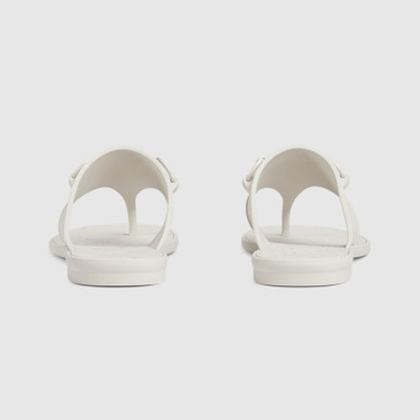 GUCCI Women's  Thong Sandals With Horsebit - White image 1
