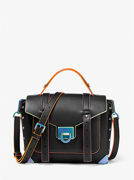 MICHAEL KORS Manhattan Medium Contrast-Trim Leather Satchel image 0