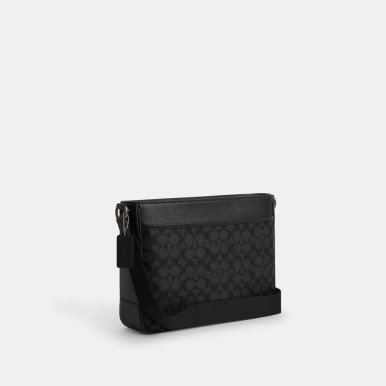 COACH District Crossbody Bag In Signature Canvas - Charcoal/Black image 1