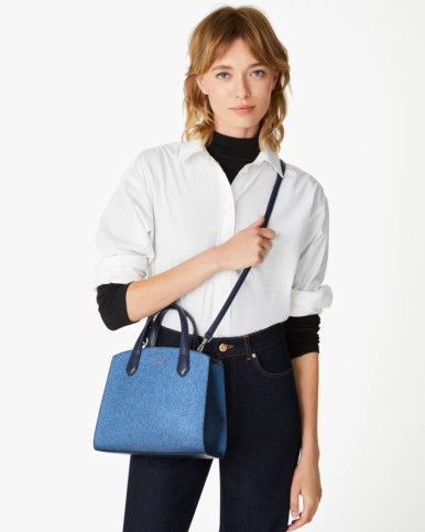KATE SPADE  Glitter Tinsel Satchel - Parisian Navy image 1