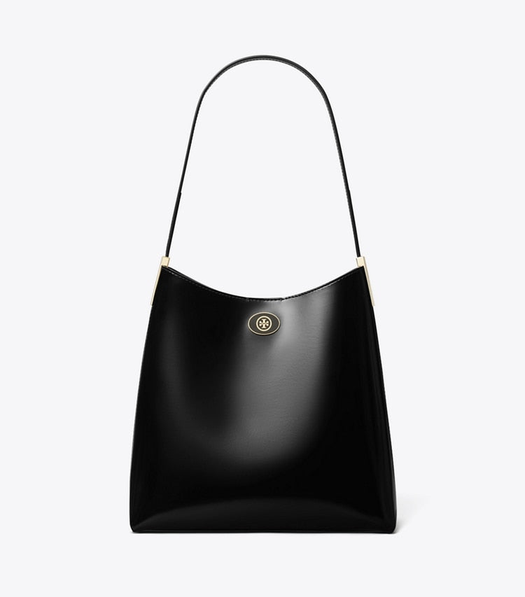 TORY BURCH Robinson Spazzolato Hobo Bag - Black image 1