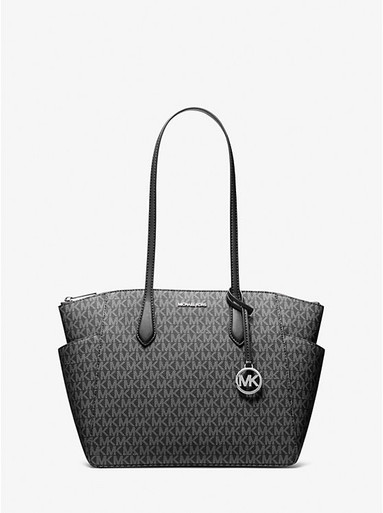[AT DELHI] MICHAEL KORS  Marilyn Medium Signature Logo Tote Bag - Black image 1