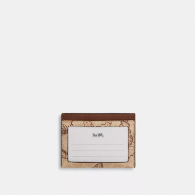 COACH Slim Id Card Case In Signature Canvas With Shell Print image 0
