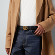 GUCCI GG Marmont Thin Belt - Gold Black image 2