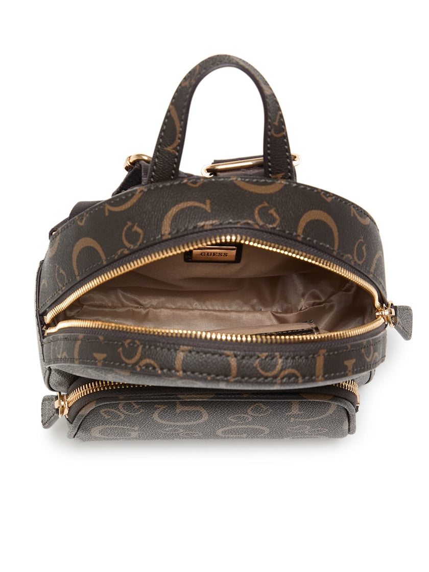 Guess Eldoria Enlarged Logo Mini Backpack - Brown image 3