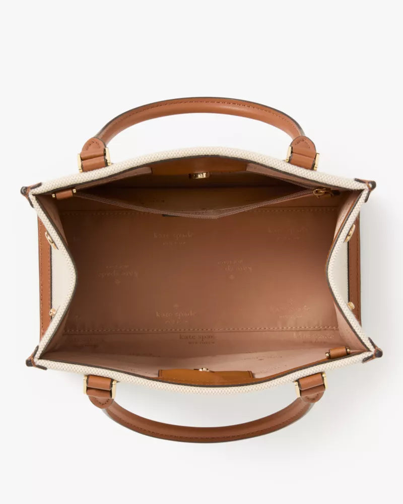 [AT DELHI] KATE SPADE Ellie Canvas Small Tote - Warm Gingerbread Multi image 3