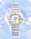 [Brand New] Omega Constellation Brushed Co-Axial Diamond Mother-of-Pearl Dial 123.20.27.20.55.005 27 mm