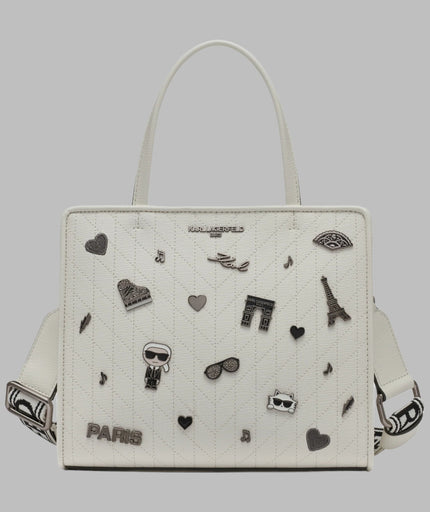 [AT DELHI] KARL LAGERFELD Maybelle Satchel With Pins - White image 0