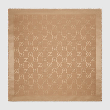 GUCCI Gg Jacquard Silk Wool Shawl image 0