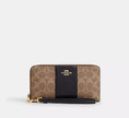 COACH Long Zip Around Wallet In Signature Canvas With Stripe image 2