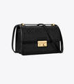 TORY BURCH T Monogram Leather Shoulder Bag - Black image