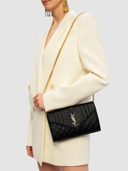 [ARRIVING] SAINT LAURENT Monogram Mix Matelasse Chain Long Wallet image 0