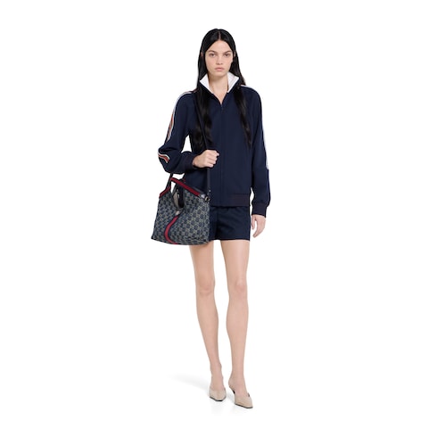GUCCI Giglio Small Tote Bag - Blue and White image 1