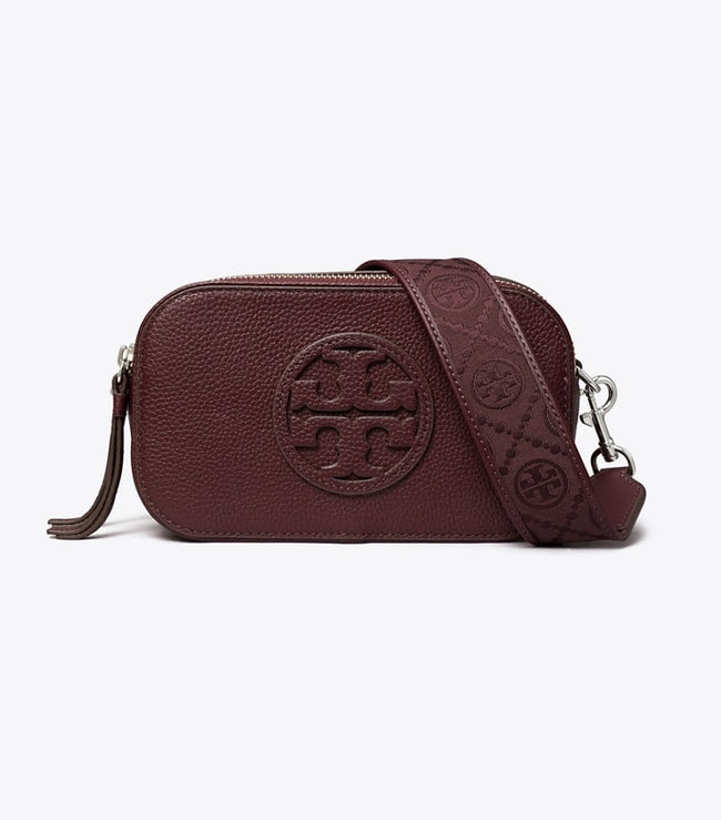 TORY BURCH Mini Miller Denim Crossbody Bag - Dark carmine image 0