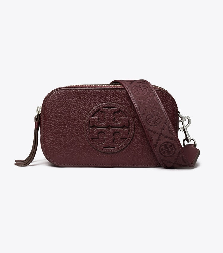 TORY BURCH Mini Miller Denim Crossbody Bag - Dark carmine image 0