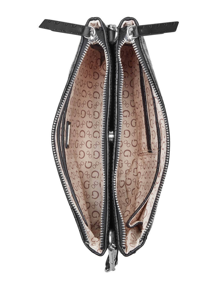 Guess Tidewood Logo Double Zip Mini Crossbody - Black image 3