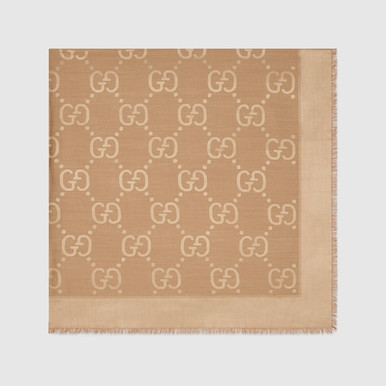 GUCCI Gg Wool And Silk Jacquard Shawl image 1