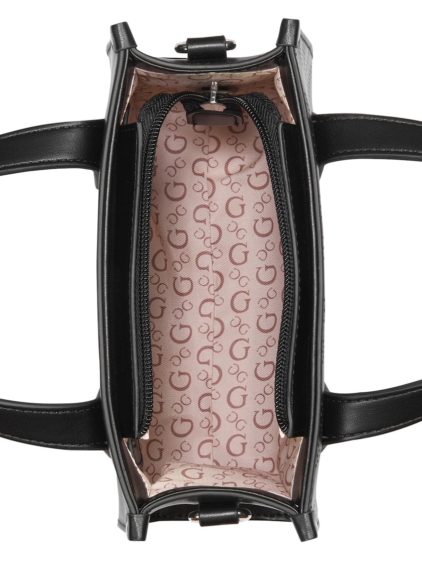 Guess Forber Perforated Logo Mini Tote - Black image 3