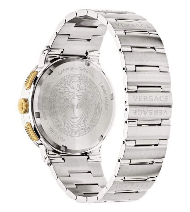 [AT DELHI] VERSACE Greca Logo Chronograph Quartz Blue Dial Men's Watch image 2
