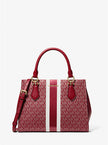 MICHAEL KORS Marilyn Medium Signature Logo Stripe Satchel image 0