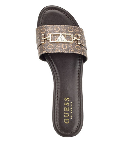 GUESS Lures Logo Slides - Light Brown (@Delhi Studio) image 2