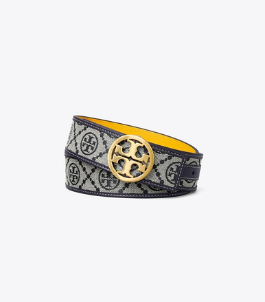 TORY BURCH T Monogram Jacquard Belt Tory Navy image 1