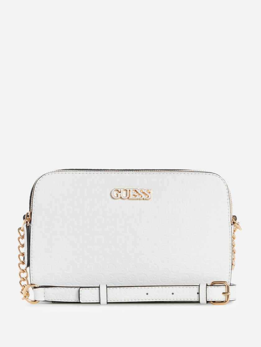 Guess Zakaria Debossed Logo Double-Zip Crossbody - White image 0